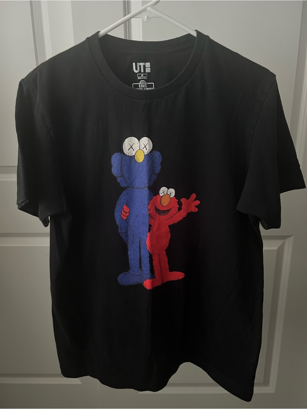 KAWS Black and White Sesame Street UT T-Shirt